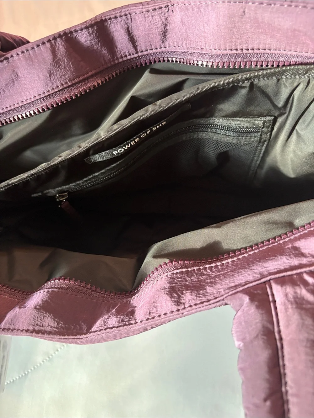 Athleta All About Quilted Tote Bag NWT Purple